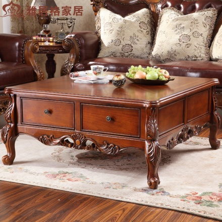包郵 雅居格旗艦店 實木家具正方式儲物茶幾lg104美式抽屜咖啡桌價格,圖片,參數 家具客廳家具茶幾 北京房天下家居裝修網
