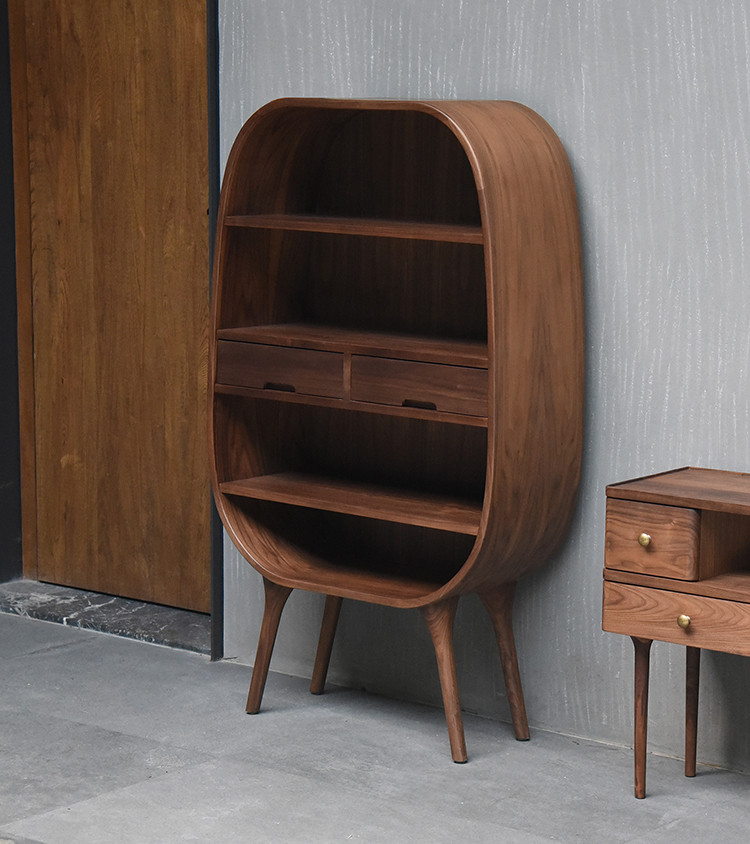 MINGAN/明暗 北美黑胡桃木 實(shí)木家具 開(kāi)放式貝殼柜