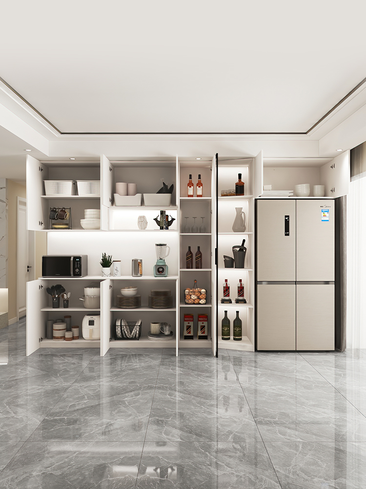 餐邊柜酒柜冰箱柜一體靠墻客廳現代簡約定制嵌入冰箱柜組合儲物柜