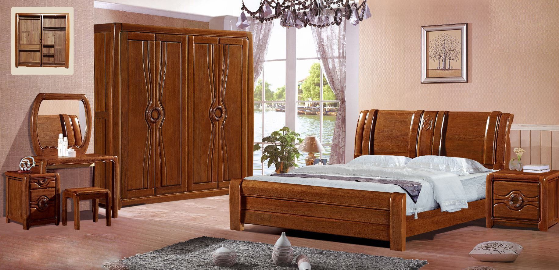 實木家具臥室效果圖