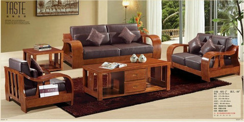 【廠家生產 高端純實木家具 實木沙發組合 客廳沙發組合601】價格,廠家,圖片,沙發,南康市清華園家具-