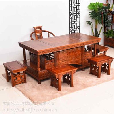 樂山明清實木定制家具工廠 樂山禪意新中式家具 樂山禪意榆木家具